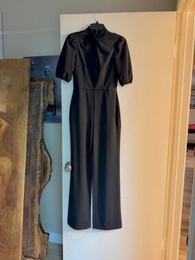 Donna Morgan Black Elegant Black Short-Sleeve Jumpsuit